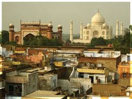 Taj Mahal in Distrance Slums